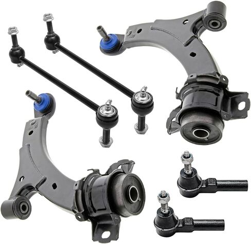 Detroit Axle - 6pc Front End Suspension Kit for Ford 2010-2014 Mustang 2 Lower Control Arms with Ball Joints 2 Sway Bar End Links 2 Outer Tie Rod Ends 2011 2012 2013 Replacement in Saudi Arabia