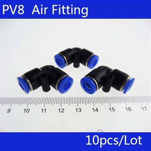 10Pcs PV8 Pneumatic 8mm to 8mm Right Angle Quick Fittings Connector Adapter in Saudi Arabia