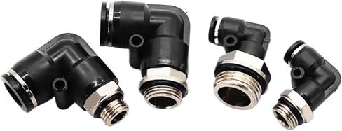 PL Pneumatic Quick Connector Black G Thread 1/8" 1/4" 3/8" 1/2" External Elbow Quick release Pipe Water Air Connector(PL8-G01) in Saudi Arabia