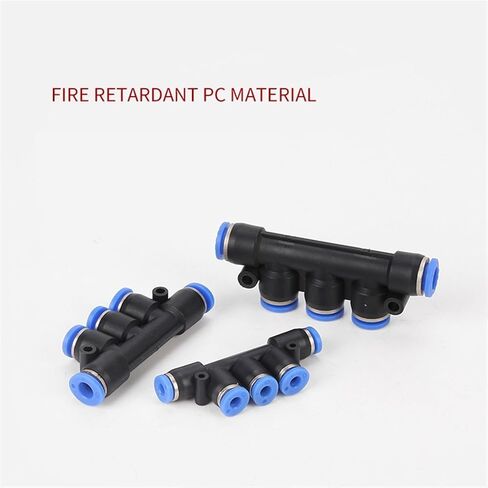 Tracheal joint five-way pneumatic joint five-way hose plastic docking quick plug quick connector PK-6/8/10/12(White PK-8) in Saudi Arabia