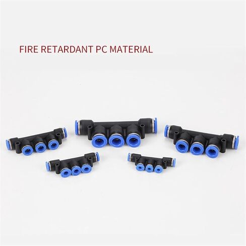 Tracheal joint five-way pneumatic joint five-way hose plastic docking quick plug quick connector PK-6/8/10/12(White PK-8) in Saudi Arabia