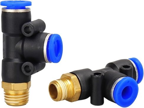 PD هوائي سريع اقتران البلاستيك الخارجي موضوع M5 1/8 "1/4" 3/8 "1/2" T-نوع ثلاثي خرطوم القصبة الهوائية المشتركة 6 8 10 12 مللي متر (PD8-03) in Saudi Arabia