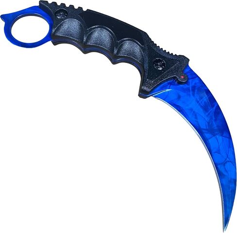 سكين مخلب تانغ كامل 7.56 بوصة، فئة CSGO Karambit ELITE - دوبلر ياقوت، 3cr13 فولاذ 55HRC شفرات حادة in Kuwait