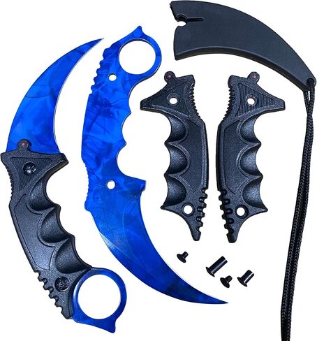 سكين مخلب تانغ كامل 7.56 بوصة، فئة CSGO Karambit ELITE - دوبلر ياقوت، 3cr13 فولاذ 55HRC شفرات حادة in Kuwait