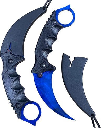 سكين مخلب تانغ كامل 7.56 بوصة، فئة CSGO Karambit ELITE - دوبلر ياقوت، 3cr13 فولاذ 55HRC شفرات حادة in Kuwait