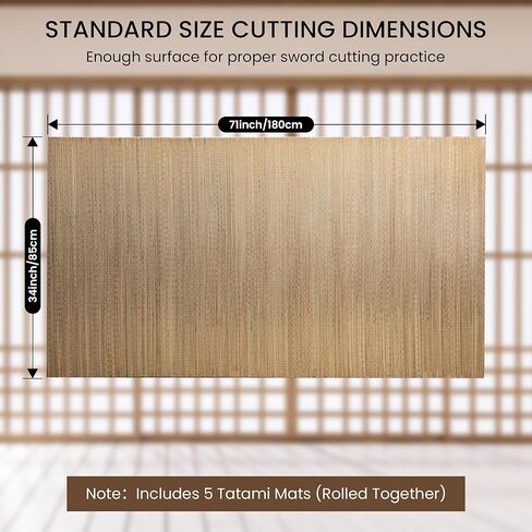 حصير التاتامي لقطع السيف، أهداف قطع تاتامي تاميشيجيري لممارسة كاتانا، بساط قطع اختبار سيف الساموراي الياباني مقاس 71 × 34 بوصة، هدف التدريب على الفنون القتالية لممارسة كينجوتسو in Kuwait