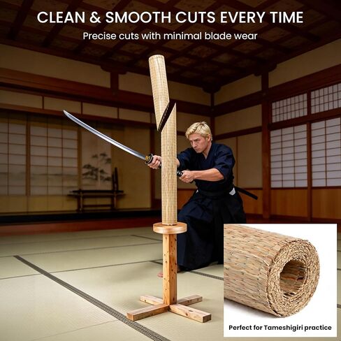 حصير التاتامي لقطع السيف، أهداف قطع تاتامي تاميشيجيري لممارسة كاتانا، بساط قطع اختبار سيف الساموراي الياباني مقاس 71 × 34 بوصة، هدف التدريب على الفنون القتالية لممارسة كينجوتسو in Kuwait