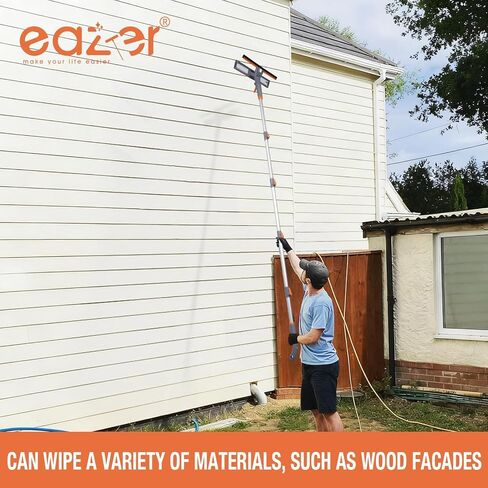 Eazer 3-in-1 Window Squeegee Cleaner, 76'' Spray Window Squeegee with 5-Section Extension Pole, Microfiber and Chenille Cloth, Window Washing Equipment for Indoor/Outdoor Windows, Car Glass in Kuwait