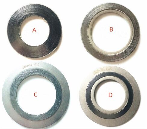 حشية جرح حلزونية من GemmySeal مع حلقة داخلية وخارجية 316SS، مملوءة بالجرافيت، 5 قطع 18 بوصة DN450-900lb in Kuwait