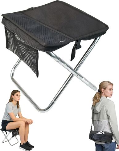 Rocalt Camping Portable Stool, 13 inch Ultralight Collapsible Stool, Ultralight Aluminum Pocket Chair for Adult, 2025 New Foldable Chair for Travel Fishing Hiking and Outdoor Activities in Kuwait