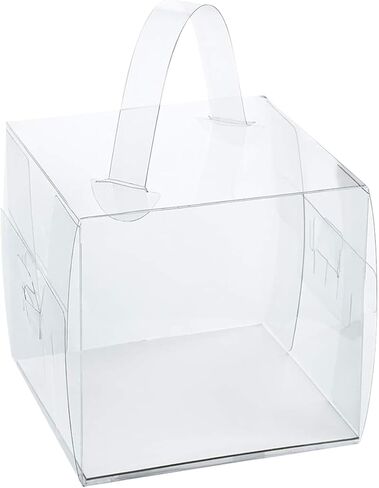 7x7x4Inch Clear Cake Boxes (20 Pack) - Transparent Bakery Boxes with Handles for Cupcakes, Donuts, Chocolates & Party Treats - Perfect for Weddings, Birthdays, Baby Showers & Gift Packaging in Saudi Arabia