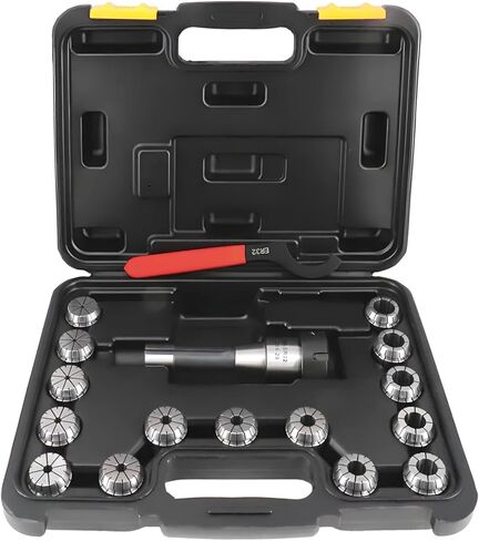 مجموعة حامل كوليت R8 ER32 مكونة من 17 قطعة R8 End Mill ER32 طقم تشاك كوليت لآلة النقش باستخدام الحاسب الآلي وأداة مخرطة الطحن (دقة 0.0004 بوصة) in Kuwait