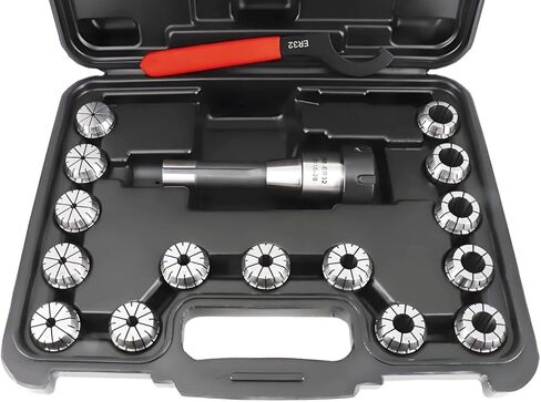 مجموعة حامل كوليت R8 ER32 مكونة من 17 قطعة R8 End Mill ER32 طقم تشاك كوليت لآلة النقش باستخدام الحاسب الآلي وأداة مخرطة الطحن (دقة 0.0004 بوصة) in Kuwait