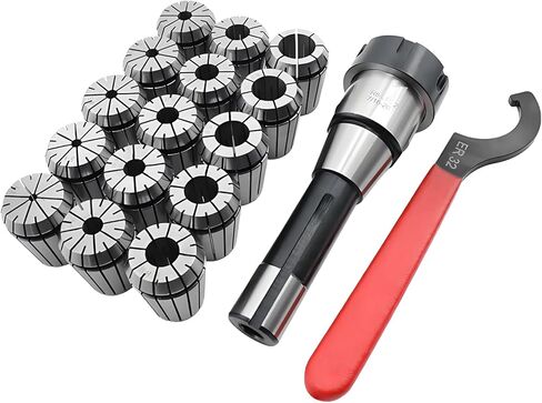 مجموعة حامل كوليت R8 ER32 مكونة من 17 قطعة R8 End Mill ER32 طقم تشاك كوليت لآلة النقش باستخدام الحاسب الآلي وأداة مخرطة الطحن (دقة 0.0004 بوصة) in Kuwait
