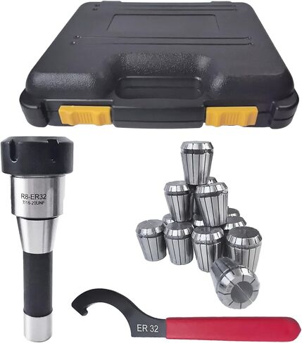 مجموعة حامل كوليت R8 ER32 مكونة من 17 قطعة R8 End Mill ER32 طقم تشاك كوليت لآلة النقش باستخدام الحاسب الآلي وأداة مخرطة الطحن (دقة 0.0004 بوصة) in Kuwait