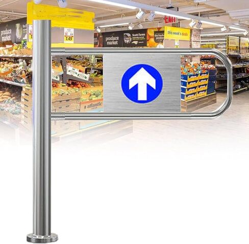 بوابة متأرجحة أوتوماتيكية مع ميزة الارتداد، باب يدوي للمشاة بزاوية 90 درجة، بوابة دخول في اتجاه واحد لمحلات السوبر ماركت والمصانع والحدائق - الجانب الأيمن، 60 × 100 سم in Kuwait