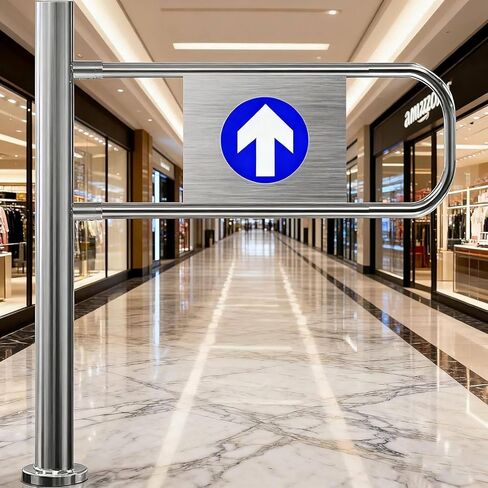 بوابة أمان من الفولاذ المقاوم للصدأ تغلق تلقائيًا، باب في اتجاه واحد لأمن المنزل والعمل، مقاس 100 × 100 سم، حل الدخول والخروج باليد اليمنى in Kuwait