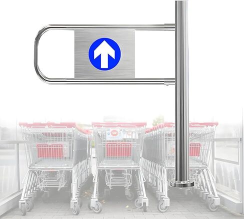 بوابة أرجوحة أمان من الفولاذ المقاوم للصدأ شديدة التحمل، إغلاق تلقائي بنابض للتحكم في وصول المشاة، متينة للاستخدام في المتجر والمستودعات (يمين، 50 × 100 سم) in Kuwait