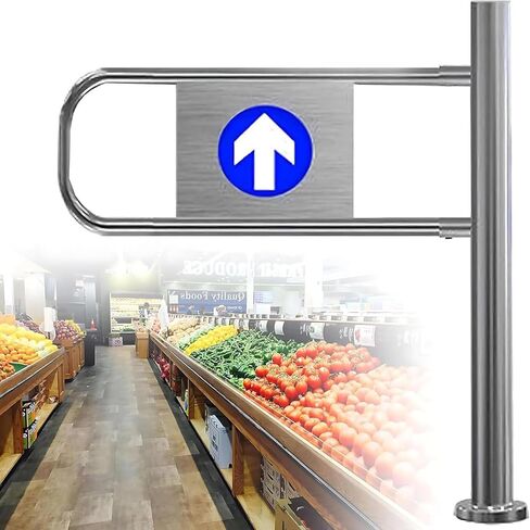 Automatic Closing Swing Gate - 1-Way Rebound Door with Spring, Ideal for Pedestrian Access in Supermarkets, Factories & Parks (Left Opening, 90x100cm) in Saudi Arabia