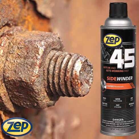 Zep 45 Sidewinder Super Penetrant - 14 أونصة (علبة بها 12) - B41801 - رذاذ زيتي مخترق، رائع للأجزاء المجمدة والمتآكلة، ويذيب الشحوم، ويصدأ in Saudi Arabia