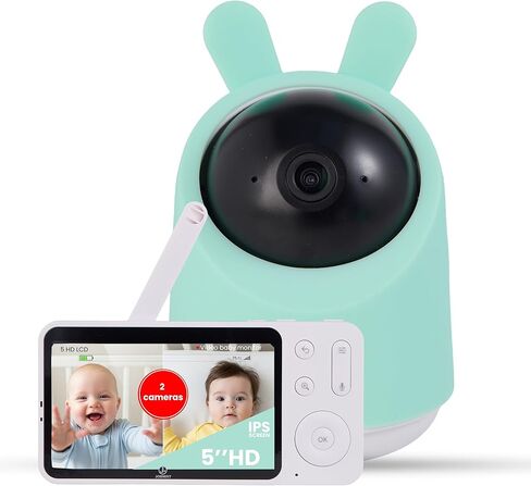 Baby Monitor with 1 or 2 HD Cameras – No WiFi Needed, AI Sleep Detection, Night Vision, Two-Way Talk, Temperature Alerts – Split Screen Option (2 Camera) in Saudi Arabia