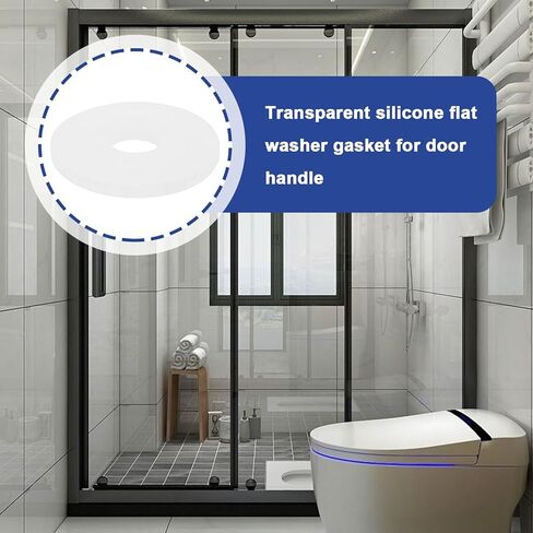 80pcs Clear Silicone Flat Washer Gasket OD 19mm ID 6mm Thickness 1.5mm Silicone Flat Gasket for Glass Shower Door Handles Towel Bars in Saudi Arabia