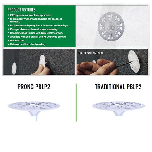 TruFast 2" Plasti-Grip PBLP2 Prong Washer (1000 EA) White Plastic Insulation Fastener Prong Wall Anchor in Kuwait