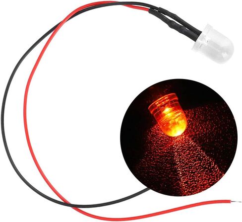 Walfront 50 قطعة LED قبل السلكية مضيئة ديود 10 مللي متر صمام ثنائي باعث للضوء مصابيح LED مستديرة صغيرة لتجربة علوم الدوائر in Saudi Arabia