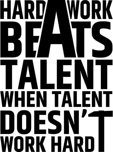 ديكور جدار المنزل - العمل الجاد يتفوق على الموهبة عندما لا تعمل الموهبة بجد - أقوال الحائط الكتابية الملهمة in Kuwait