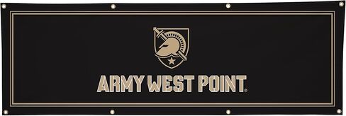 لافتة بوليستر مطبوعة رياضية من Army Black Knights College - مرخصة من الرابطة الوطنية لرياضة الجامعات - زينة التخرج المعلقة - لافتة مدرسية (أسود، ذهبي) (2 × 6 بوصات) in Saudi Arabia
