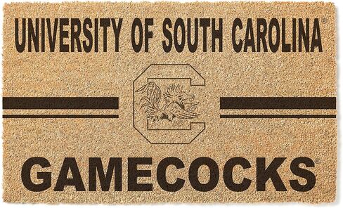 KH Sports Fan South Carolina Gamecocks Logo Team Coir Doormat, Multi,1063100437 , Brown in Saudi Arabia