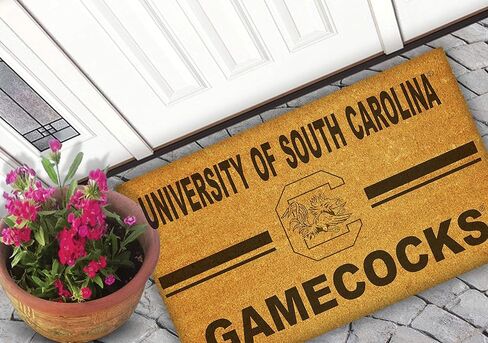 KH Sports Fan South Carolina Gamecocks Logo Team Coir Doormat, Multi,1063100437 , Brown in Saudi Arabia