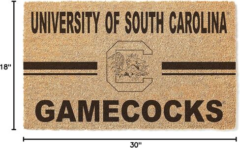 KH Sports Fan South Carolina Gamecocks Logo Team Coir Doormat, Multi,1063100437 , Brown in Saudi Arabia