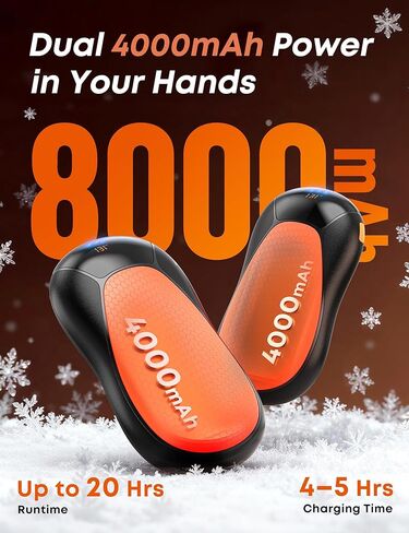 JIJ Rechargeable Hand Warmers 2 Pack - 8000mAh Electric Hand Warmers in Saudi Arabia