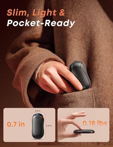 JIJ Rechargeable Hand Warmers 2 Pack - 8000mAh Electric Hand Warmers in Saudi Arabia