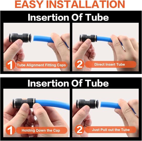 180PCS Pneumatic Quick Connect Fitting Kit: Imperial (1/8", 1/4", 5/16", 3/8", 1/2") & Metric (4,6,8,10,12mm) Push-in Air Line Connectors（Black) in Kuwait