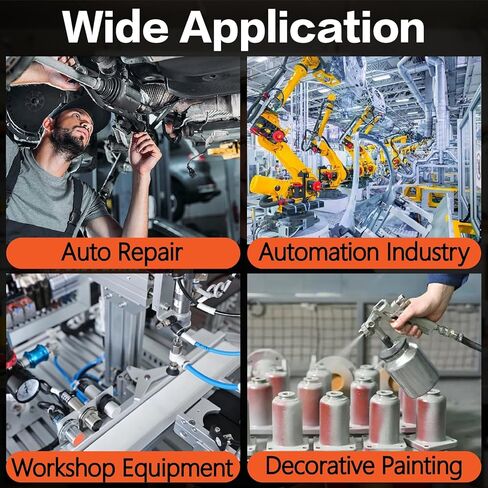 180PCS Pneumatic Quick Connect Fitting Kit: Imperial (1/8", 1/4", 5/16", 3/8", 1/2") & Metric (4,6,8,10,12mm) Push-in Air Line Connectors（Black) in Kuwait