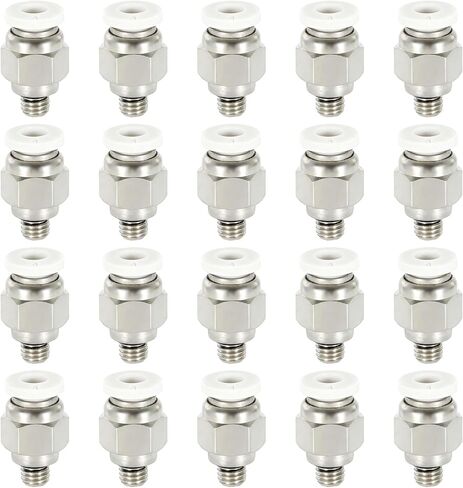 20 Pcs M5*0.8 Pneumatic White Push Connect Fittings, 6mm pipe connection x 4.9mm thread outer Air Push Connect Tools Pneumatic Hose Fittings, Push Lock Air Hose Fittings in Saudi Arabia