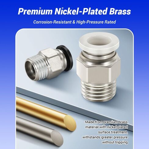 20 Pcs M5*0.8 Pneumatic White Push Connect Fittings, 6mm pipe connection x 4.9mm thread outer Air Push Connect Tools Pneumatic Hose Fittings, Push Lock Air Hose Fittings in Saudi Arabia