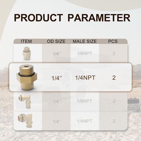 قطعتان من RETRUE 1/4"ODx1/8" NPT دفع سريع لتوصيل التركيبات 90 درجة مرفقين، تجهيزات خط فرامل الهواء من النحاس DOT لمجموعة تعليق الهواء للشاحنات والمقطورات والصناعية in Kuwait