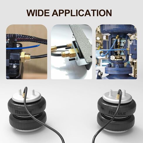 قطعتان من RETRUE 1/4"ODx1/8" NPT دفع سريع لتوصيل التركيبات 90 درجة مرفقين، تجهيزات خط فرامل الهواء من النحاس DOT لمجموعة تعليق الهواء للشاحنات والمقطورات والصناعية in Kuwait