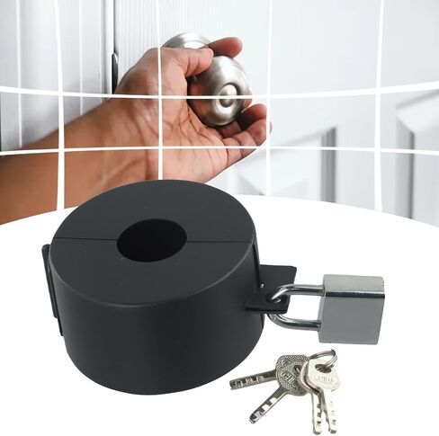 Enhanced Security Door Handle Lock Device Suitable for Most Standard Round Handles (B) Show B in Saudi Arabia