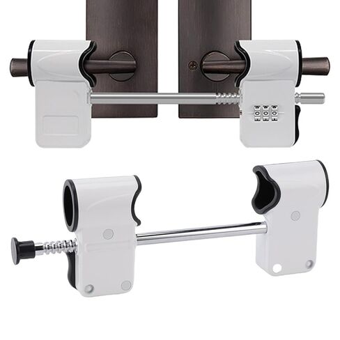 Double Door Code Lock 3 Digit Password Retractable Rod Alloy Steel French Door Lockout Device for Home in Saudi Arabia
