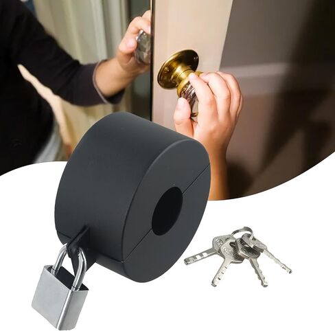 Enhanced Security Door Handle Lock Device Suitable for Most Standard Round Handles (B) Show A in Saudi Arabia