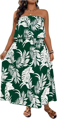 Verdusa Women's Plus Size Tropical Broom Broom Dress Dressy Maxi Dresses in Kuwait