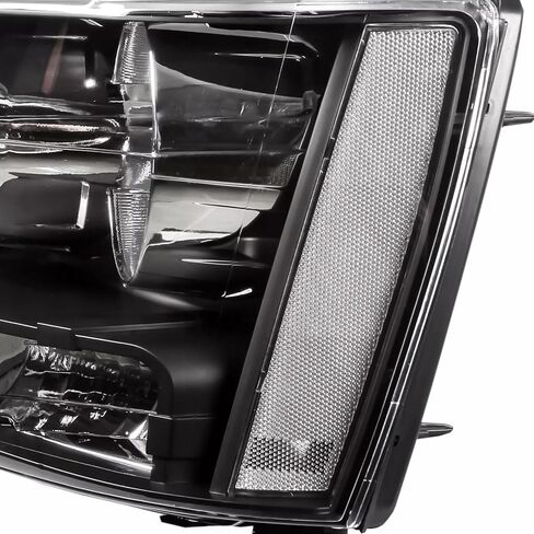 2pcs مجموعة المصابيح الأمامية مع المصابيح لـ Chevy 2007-2014 Tahoe Suburban 1500 2500/2007-2013 Chevy Avalanche 1500 LT LS LTZ استبدال الأسود العاكس العنبر الأسود in Kuwait