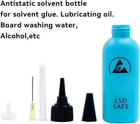 60ML Plastic Squeeze Bottle Precision Needle Tip Squeeze Bottle Antistatic Solvent Bottle with 1 Needle Dispenser for Loading Glues Adhesives Liquids Soldering Flux Hand Bottle DIY Repair,Blue in Saudi Arabia