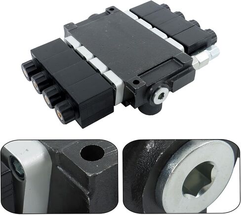 4 Spool Solenoid 12V DC Hydraulic Control Valve Double Acting 13GPM Hydraulic Solenoid Directional Valve 3600PSI Inlet port Outlet port SAE10 Working ports SAE8 in Saudi Arabia