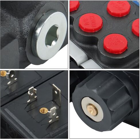 4 Spool Solenoid 12V DC Hydraulic Control Valve Double Acting 13GPM Hydraulic Solenoid Directional Valve 3600PSI Inlet port Outlet port SAE10 Working ports SAE8 in Saudi Arabia