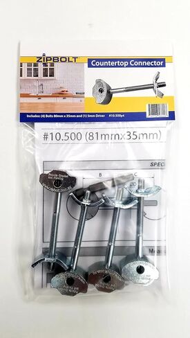 وصلة وصلة سحب Zipbolt UT 10.500 81 مم × 35 مم - 4 عبوات - تربط أسطح العمل، وأسطح الطاولات، والألواح، والأثاث في ثوانٍ - تتضمن لقمة سداسية مقاس 5 مم مع ساق سريعة التحرير... in Saudi Arabia